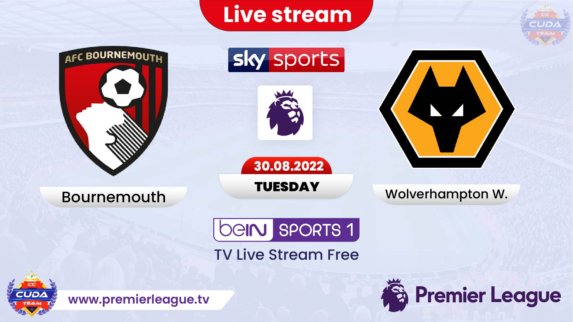 Bournemouth vs Wolves on TV