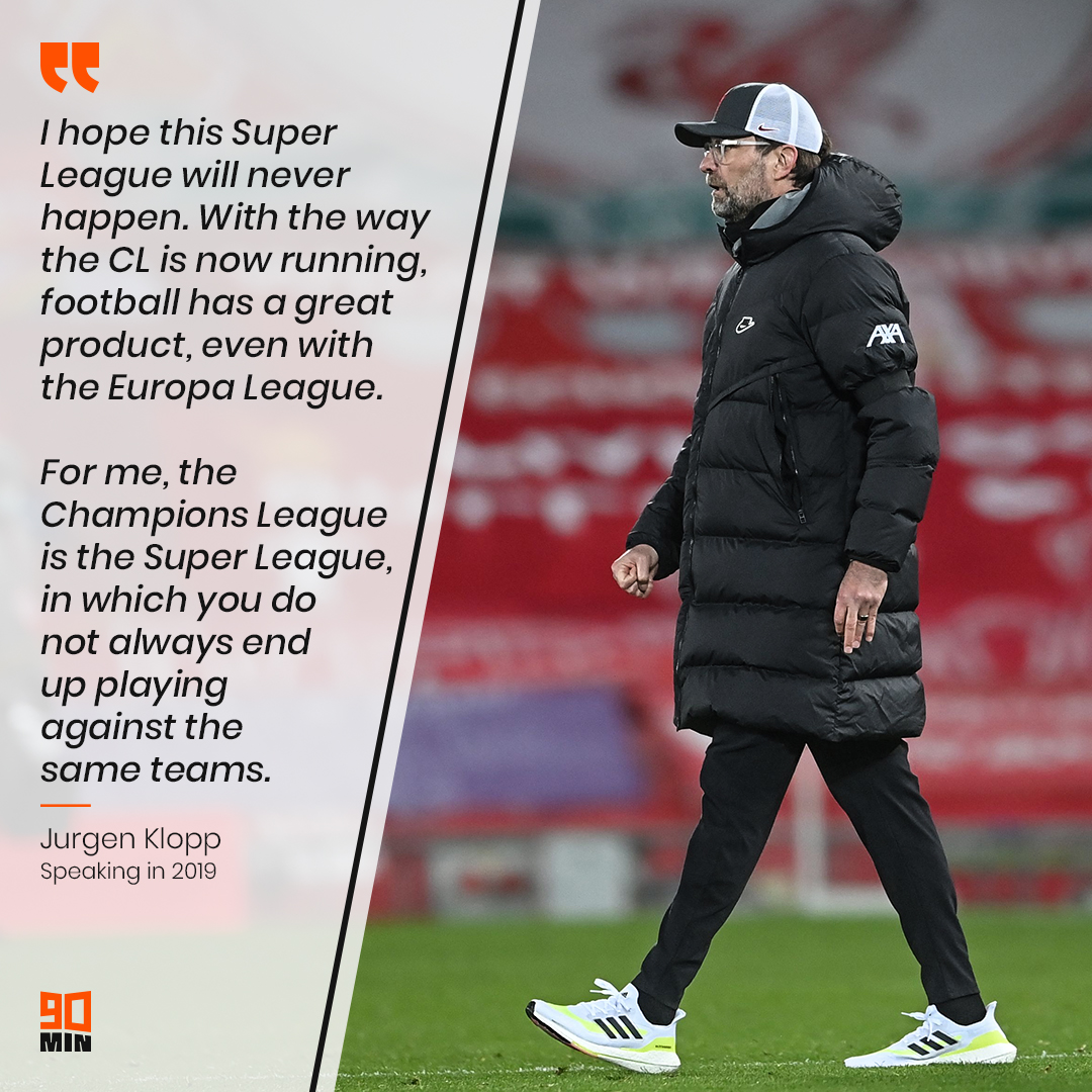 Klopp’s Past Comments Suggest He Will Stand Against FSG On Liverpool’s Participation In Super League